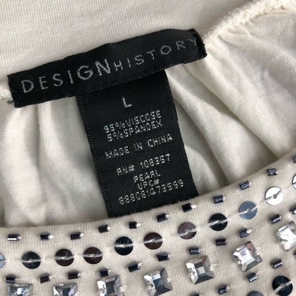 Design History Jeweled Neckline Top - Size L - Picture 6 of 9